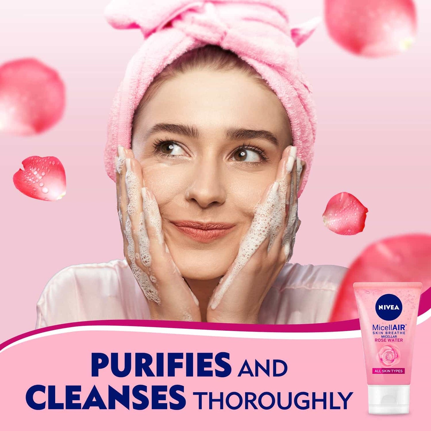 Nivea Rose Care Micellar Face Wash Organic Rose Water 150ml