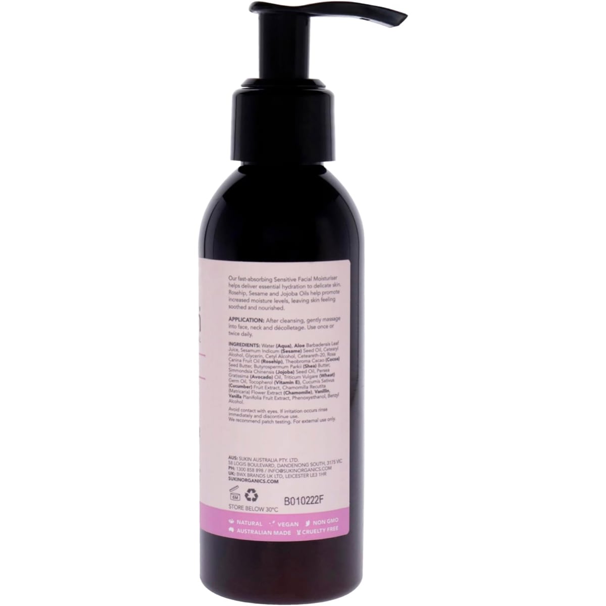 Sukin Sensitive Face Moisturiser Cream 125ml