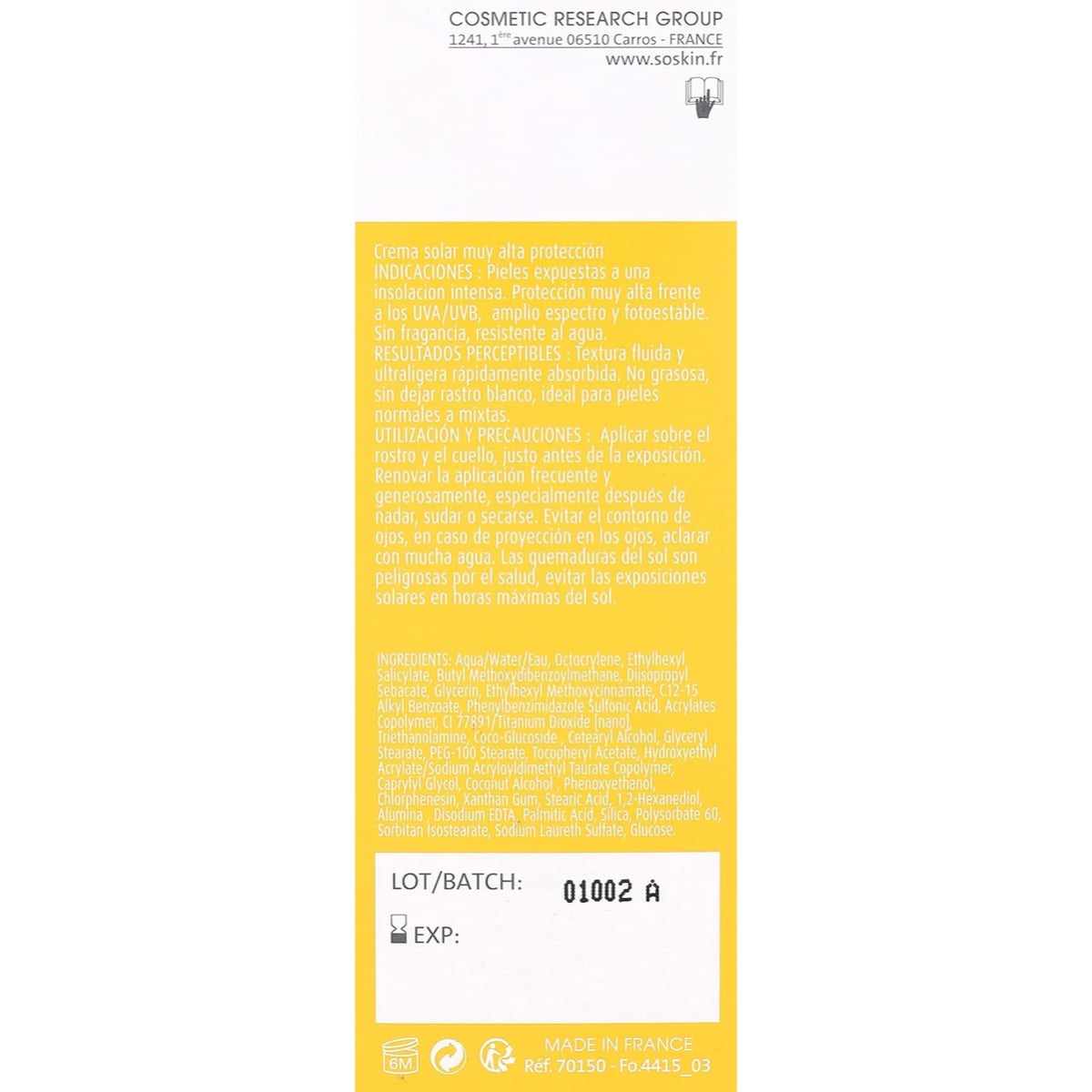 Soskin Sun Guard Sun Cream Fluid Very High Protection SPF50+ 50ml 50ml