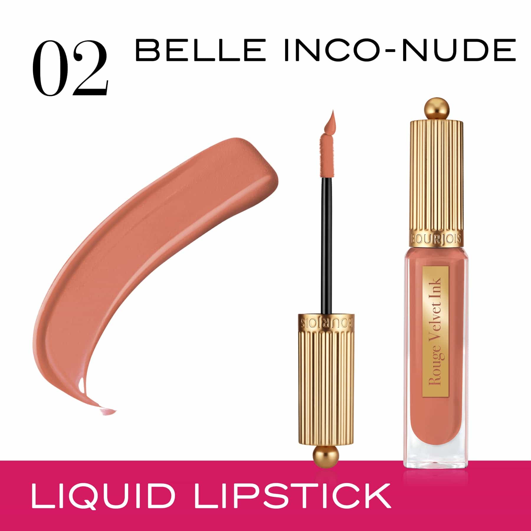 Rouge Velvet Ink Liquid Matte Lipstick 3.5ml 02 Belle Inco-Nude|3.5ml