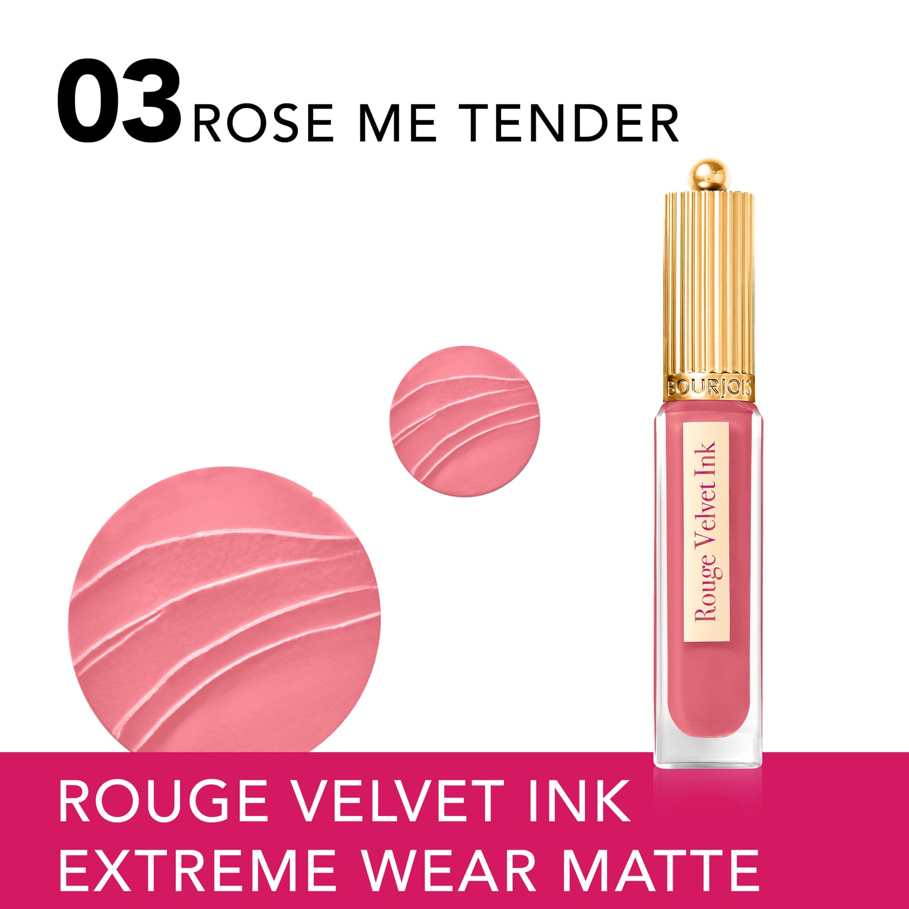 Rouge Velvet Ink Liquid Matte Lipstick 3.5ml 03 Rose Tender Me|3.5ml