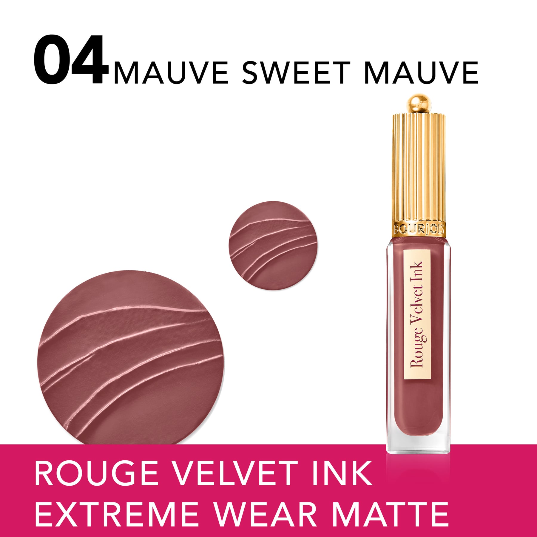 Rouge Velvet Ink Liquid Matte Lipstick 3.5ml 04 Mauve Sweet Mauve|3.5ml