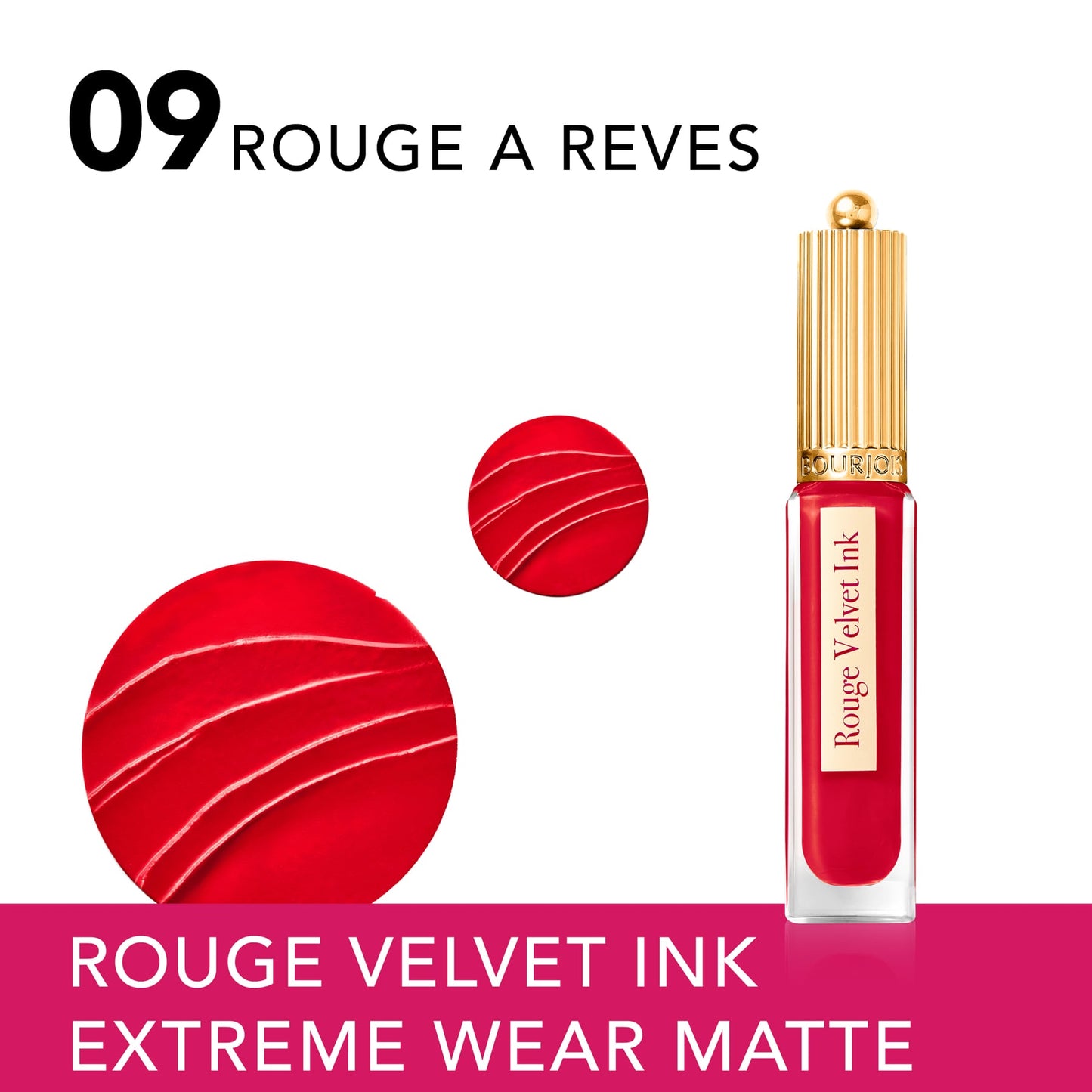 Rouge Velvet Ink Liquid Matte Lipstick 3.5ml 09 Dream Red|3.5ml