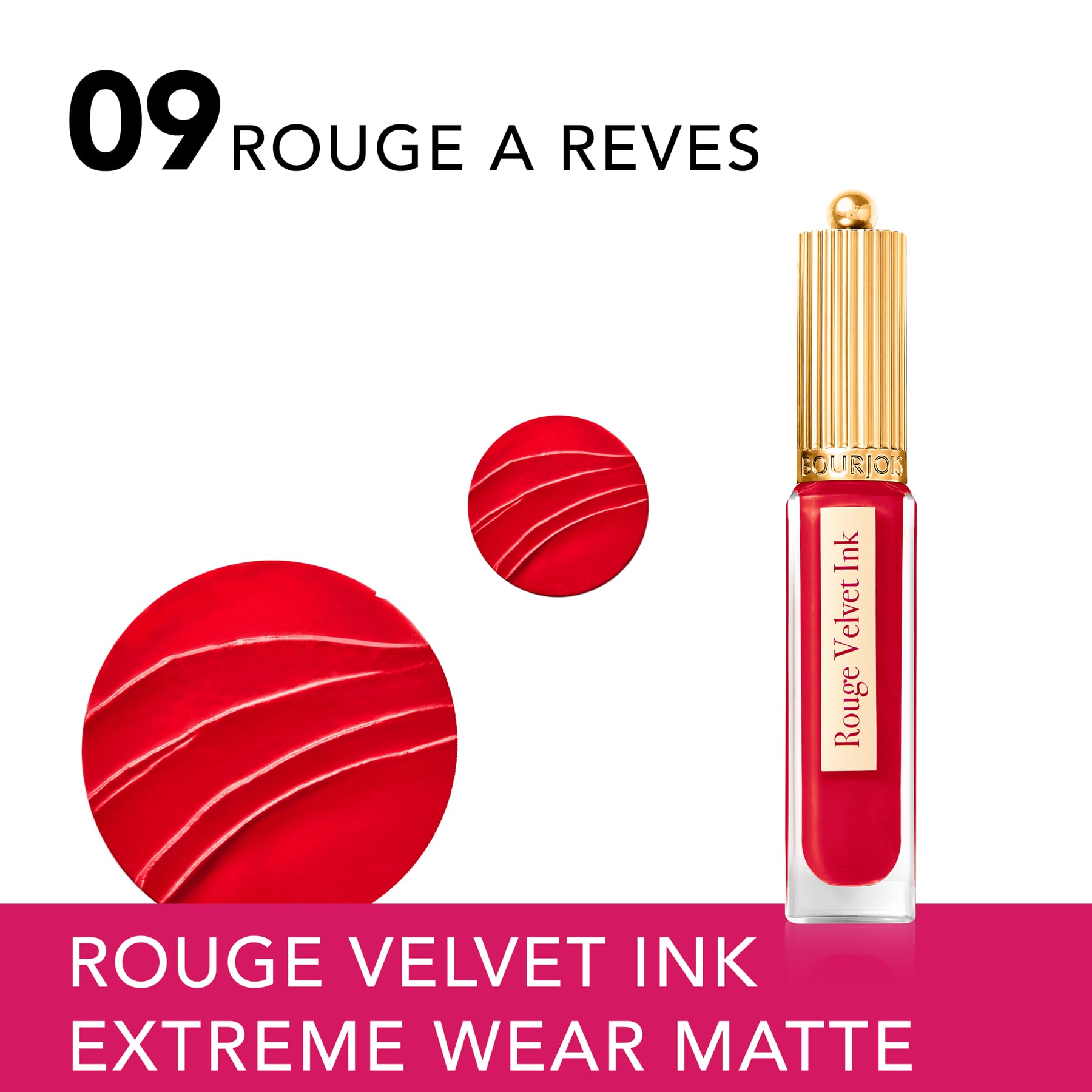 Rouge Velvet Ink Liquid Matte Lipstick 3.5ml 09 Dream Red|3.5ml