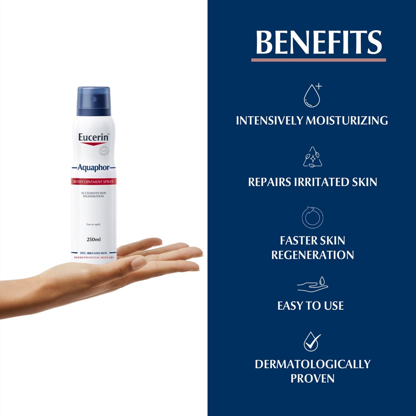 Eucerin Aquaphor Body Ointment Spray With Glycerin and Panthenol, 250ml