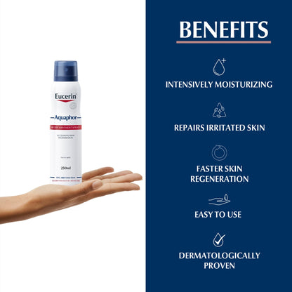 Eucerin Aquaphor Body Ointment Spray With Glycerin and Panthenol, 250ml