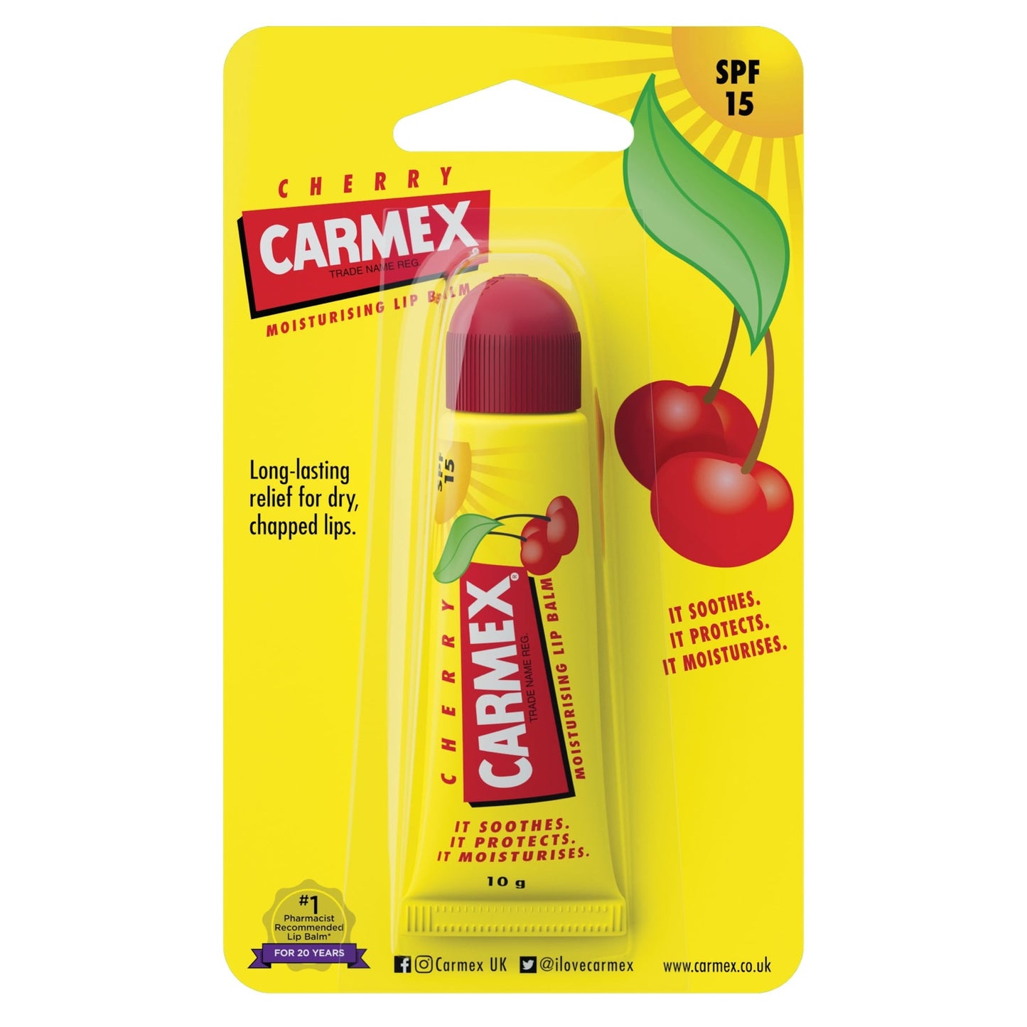 Carmex Fresh Cherry Moisturizing Lip Balm 10g