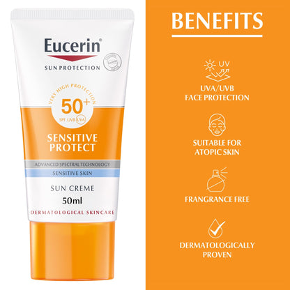 Eucerin Sun Sensitive Protect Facial Sunscreen SPF 50+ 50ml