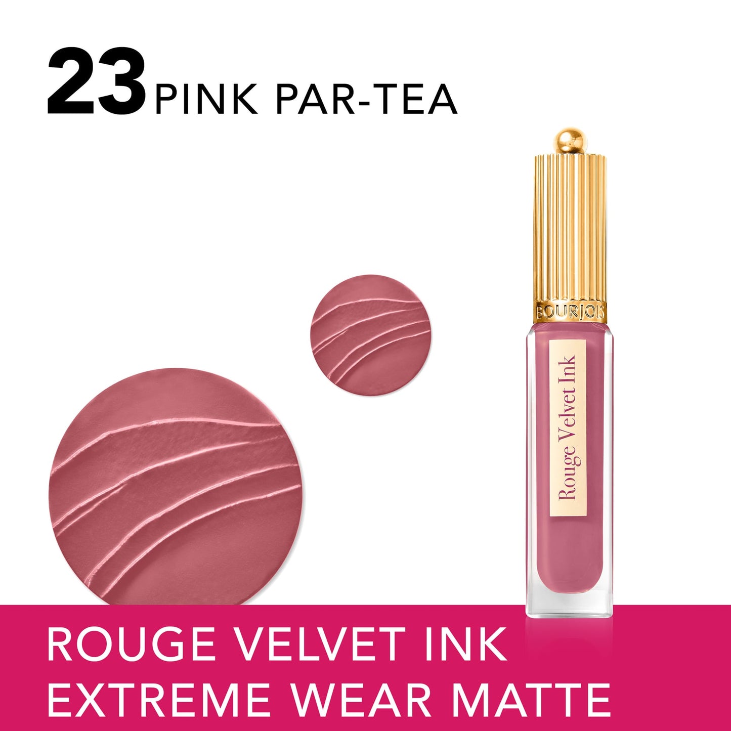 Rouge Velvet Ink Liquid Matte Lipstick 3.5ml 23 Pink Par-tea|3.5ml