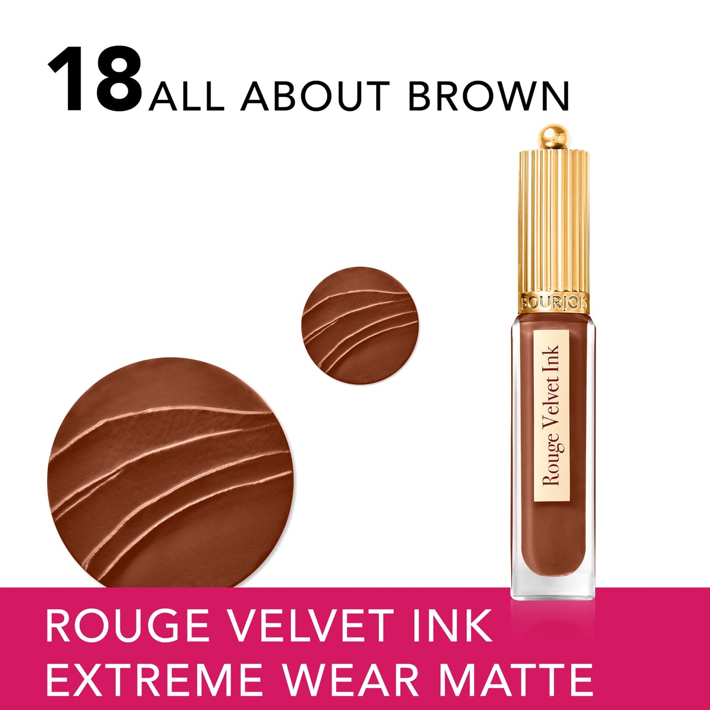 Rouge Velvet Ink Liquid Matte Lipstick 3.5ml 18 Allabout Brown|3.5ml