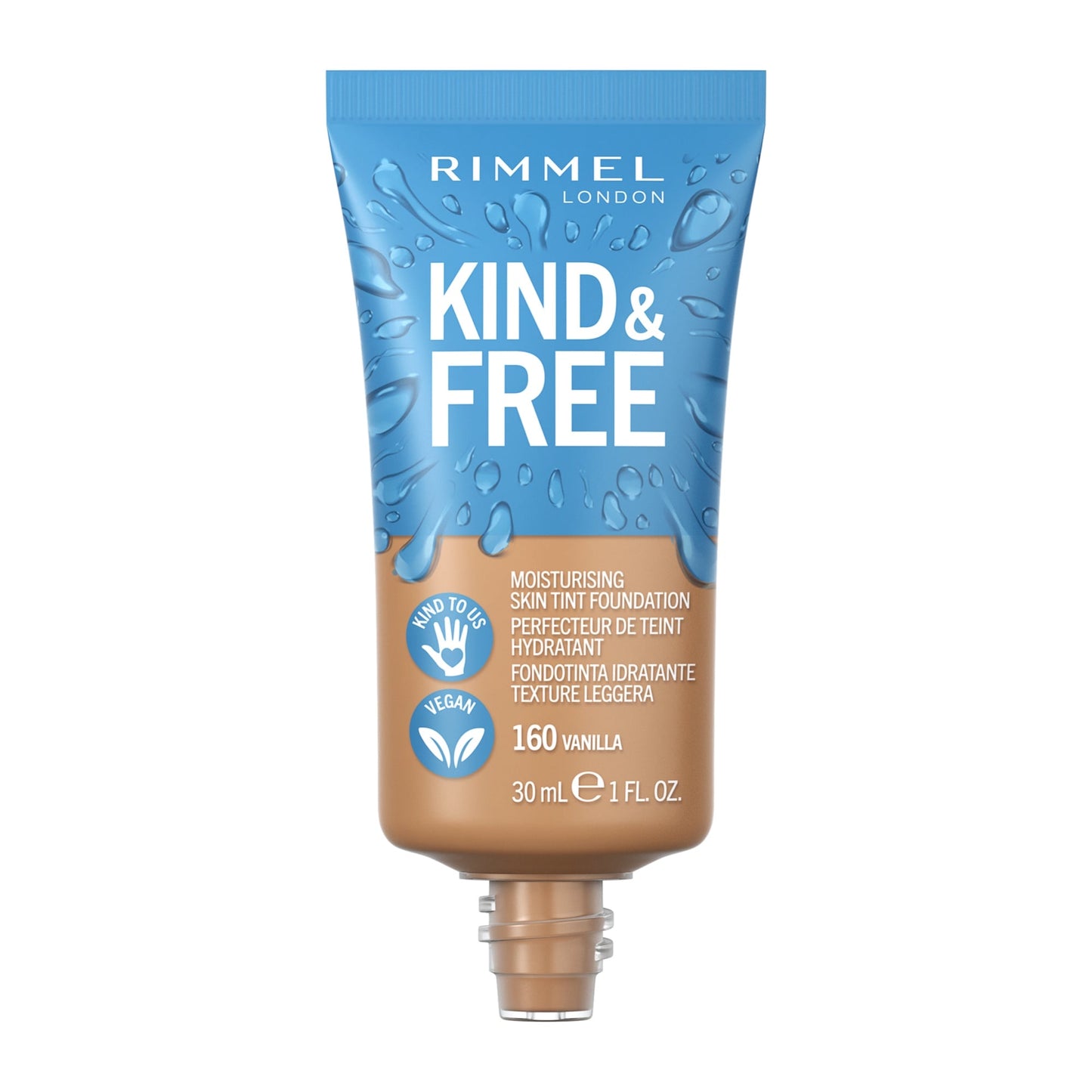 Rimmel KIND & FREE Moisturising Skin Tint Foundation 30ml 150 Rose Vanilla|30ml