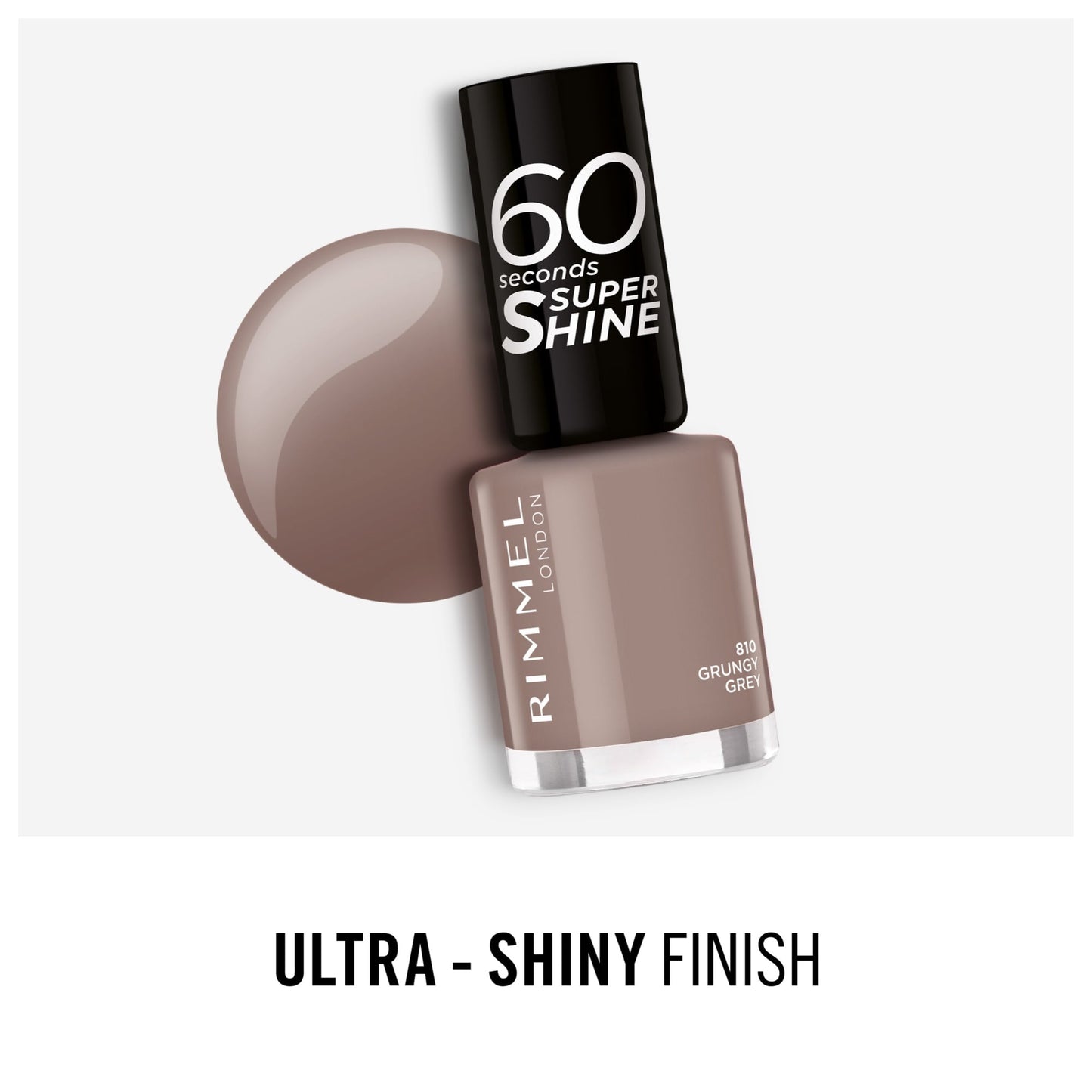60 Seconds Super Shine Nail Polish 8ml 810 Grungy Grey|8ml
