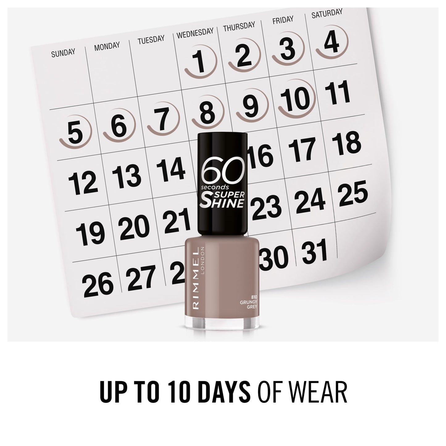 60 Seconds Super Shine Nail Polish 8ml 810 Grungy Grey|8ml