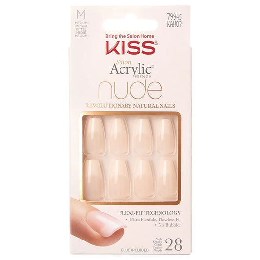 Kiss Salon Acrylic French Nude Nails Kan07