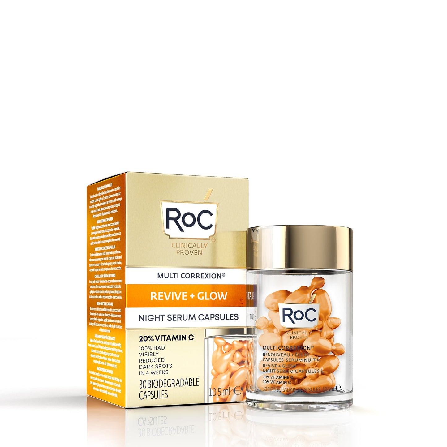 RoC Multi Correxion Revive & Glow Vitamin C Night Serum 30 Capsules
