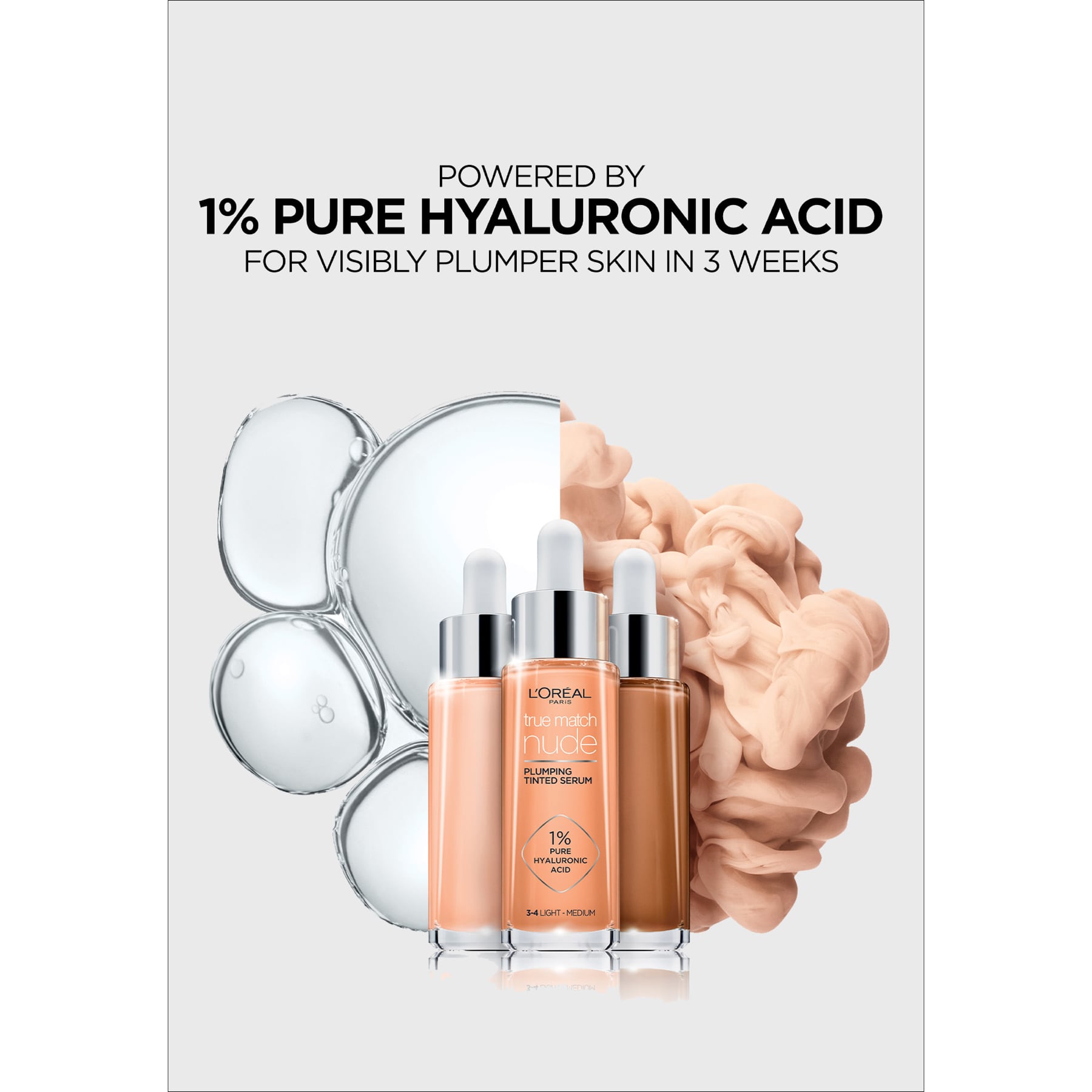 L'Oreal Paris True Match Nude Plumping Tinted Serum Foundation Medium