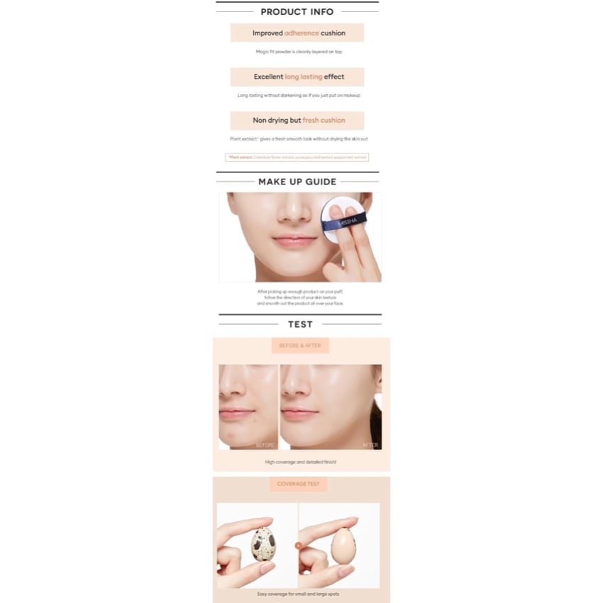 Missha Magic Cushion Cover Lasting Foundation 15g No. 27 Honey Beige