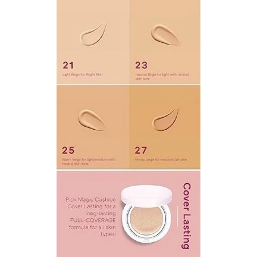 Missha Magic Cushion Cover Lasting Foundation 15g No. 27 Honey Beige