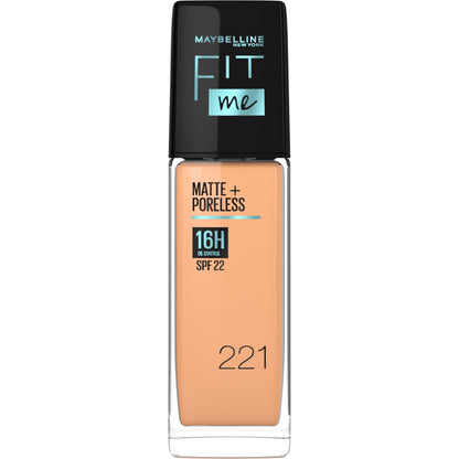 Maybelline Fit Me Matte+Poreless Liquid Foundation with SPF22 30ml 221|30ml