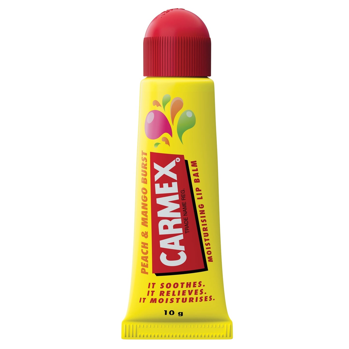 Carmex Peach and Mango Burst Tingle Free Lip Balm Tube 10g