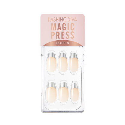 Magic Press Press-on Nails Silver Chic French