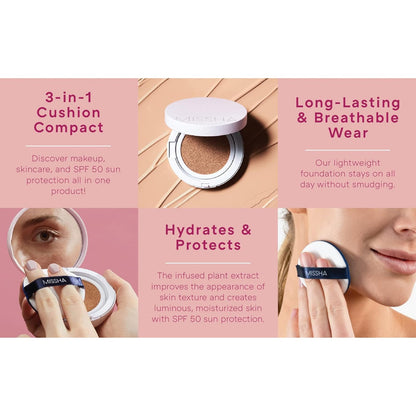 Magic Cushion Cover Lasting Foundation SPF50+ PA+++ 23 Natural Beige 15g Natural Beige|15g