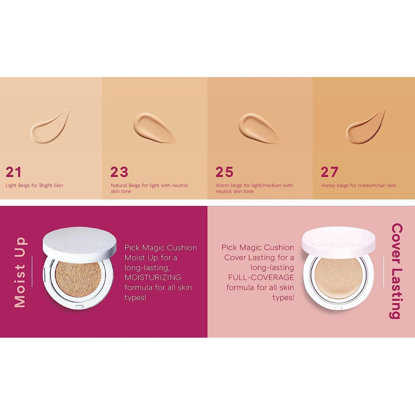 Magic Cushion Cover Lasting Foundation SPF50+ PA+++ 23 Natural Beige 15g Natural Beige|15g