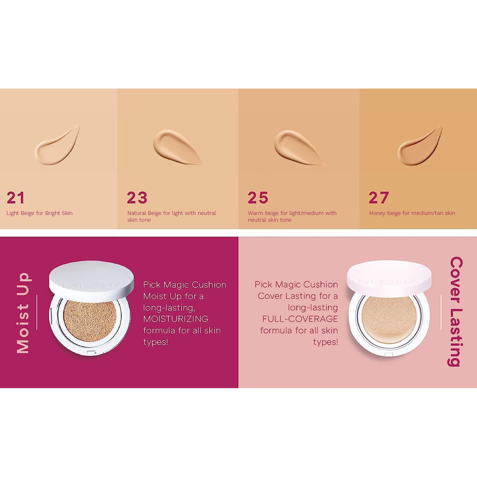 Magic Cushion Cover Lasting Foundation SPF50+ PA+++ 23 Natural Beige 15g Natural Beige|15g