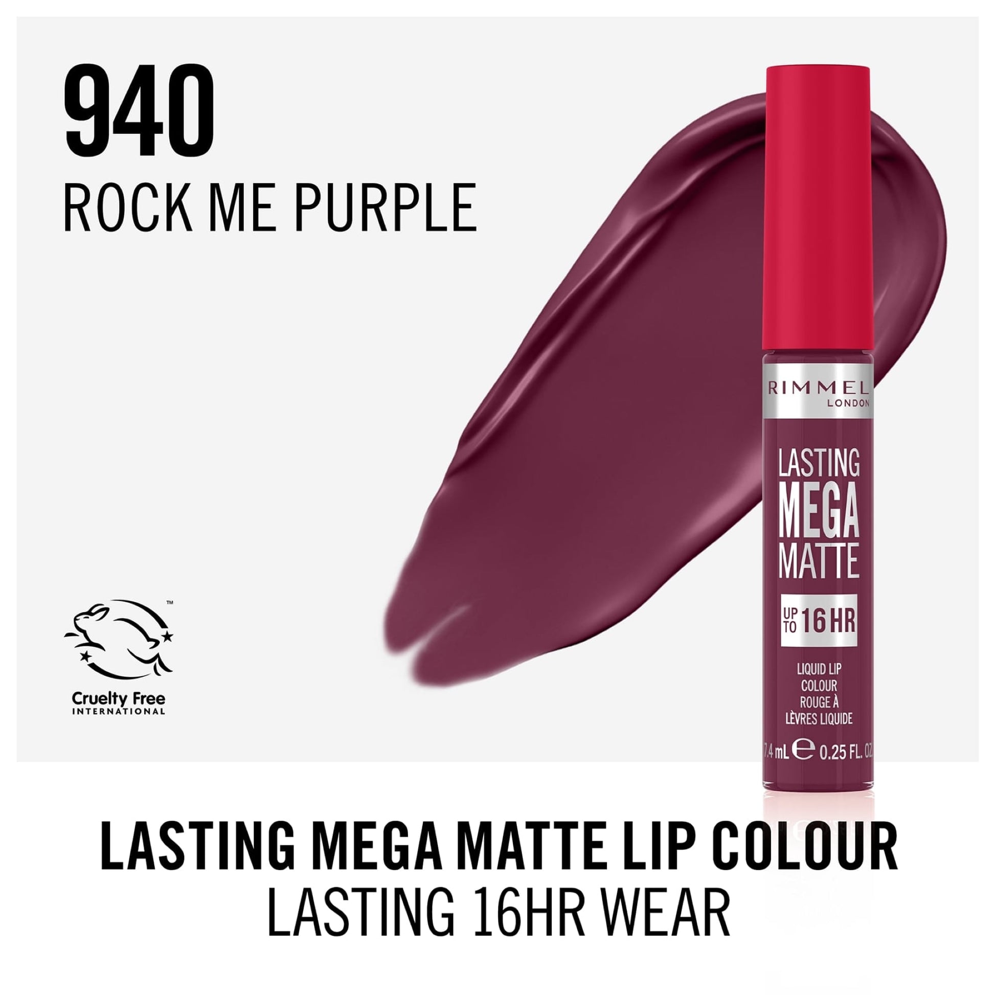 Lasting Mega Matte Liquid Lip Colour 7.4ml Rock me Purple|7.4ml