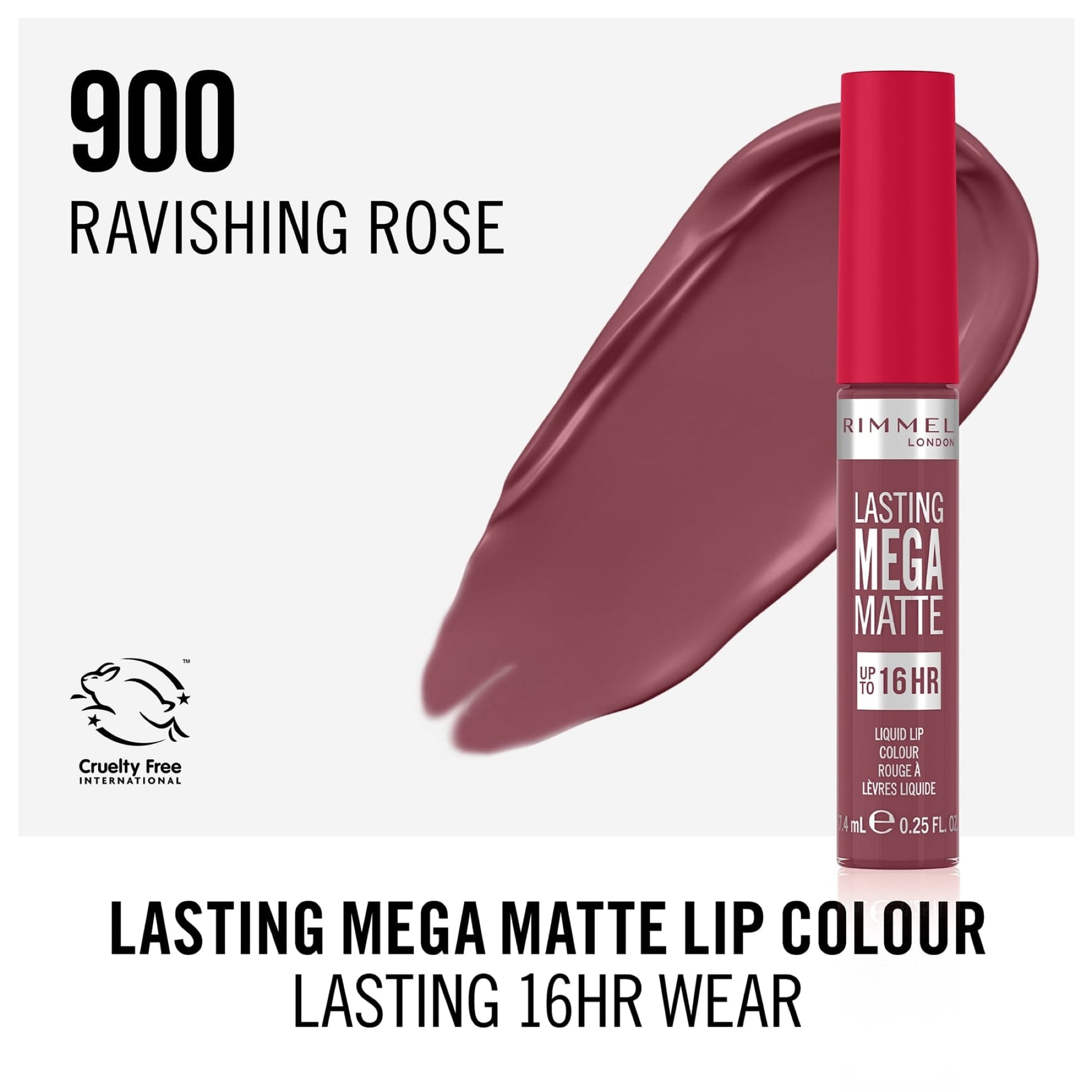 Lasting Mega Matte Liquid Lip Colour 7.4ml Ravishing Rose|7.4ml