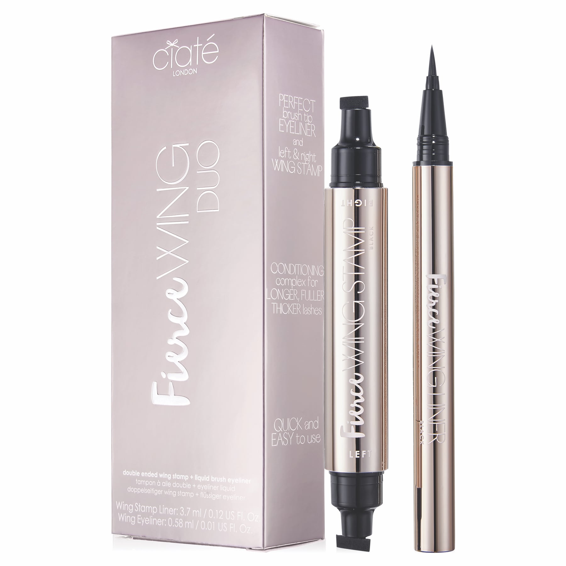 Fierce Wing Duo Wing Stamp + Liquid Eyeliner Black Black|4.2ml