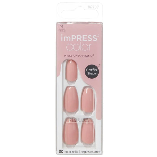 Kiss Impress Color Medium Coffin Shape Nails 30's - Sumptuous
