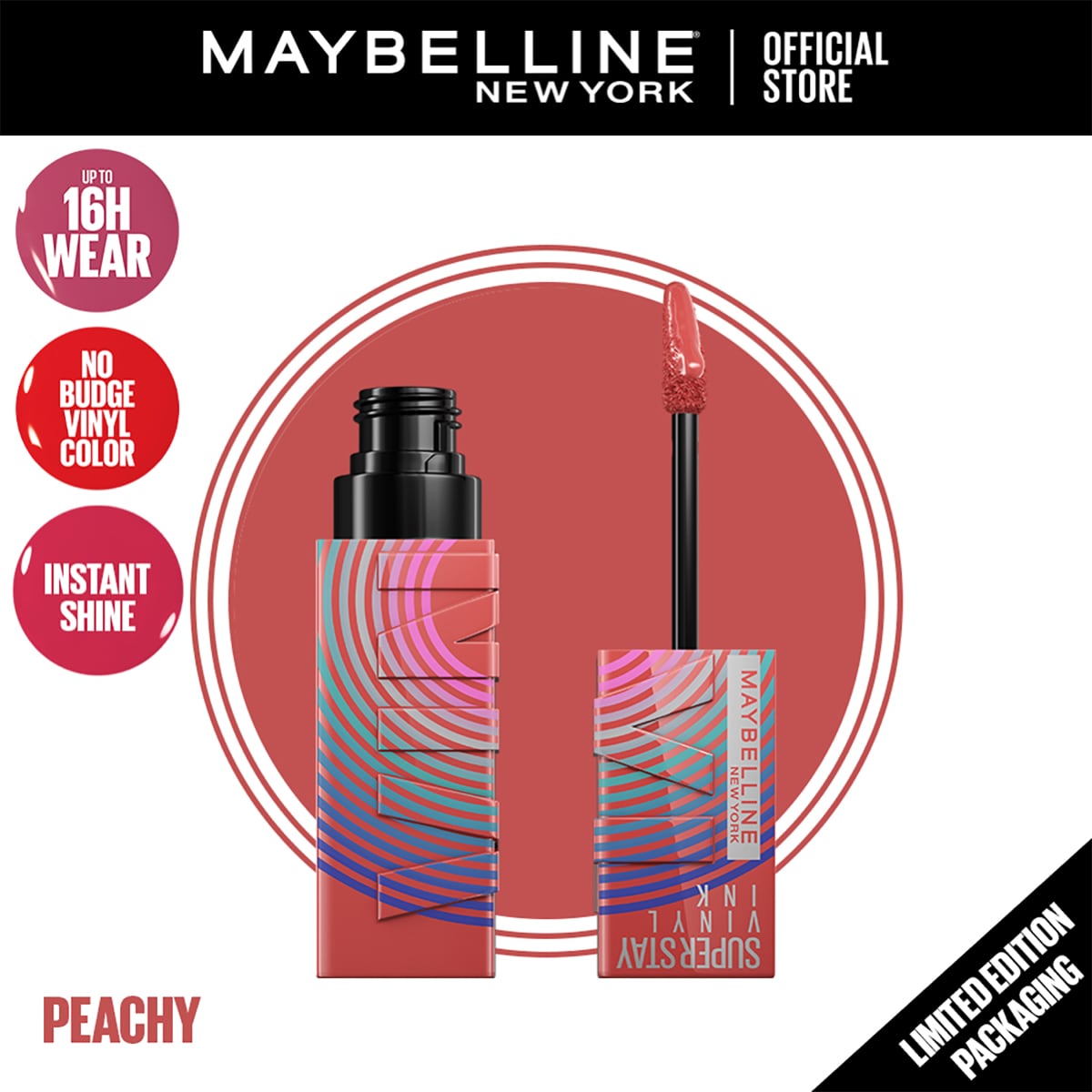 Maybelline Superstay Vinyl Ink Lipstick Music Collection Limited Edition Peachy