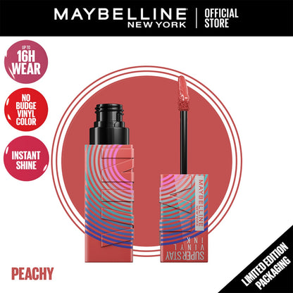 Maybelline Superstay Vinyl Ink Lipstick Music Collection Limited Edition Peachy