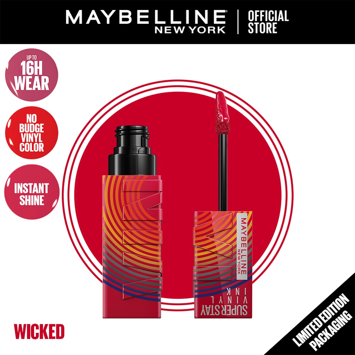 Maybelline Superstay Vinyl Ink Lipstick Music Collection Limited Edition Wicked