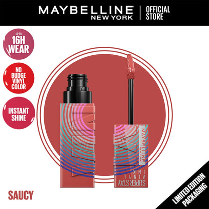 Maybelline Superstay Vinyl Ink Lipstick Music Collection Limited Edition Saucy