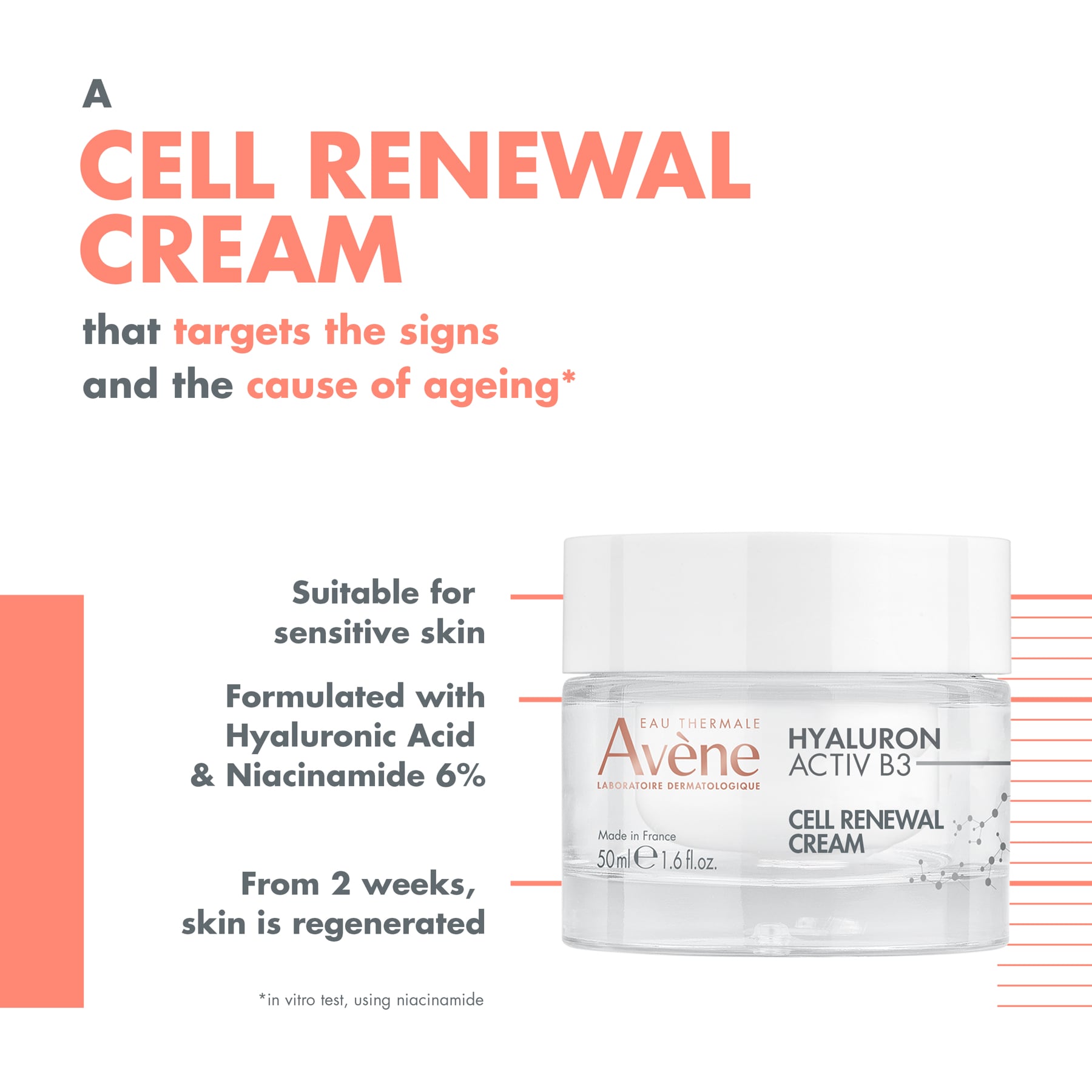 Avene Hyaluron Activ B3 Cellular Renewal Cream 50ml 50ml