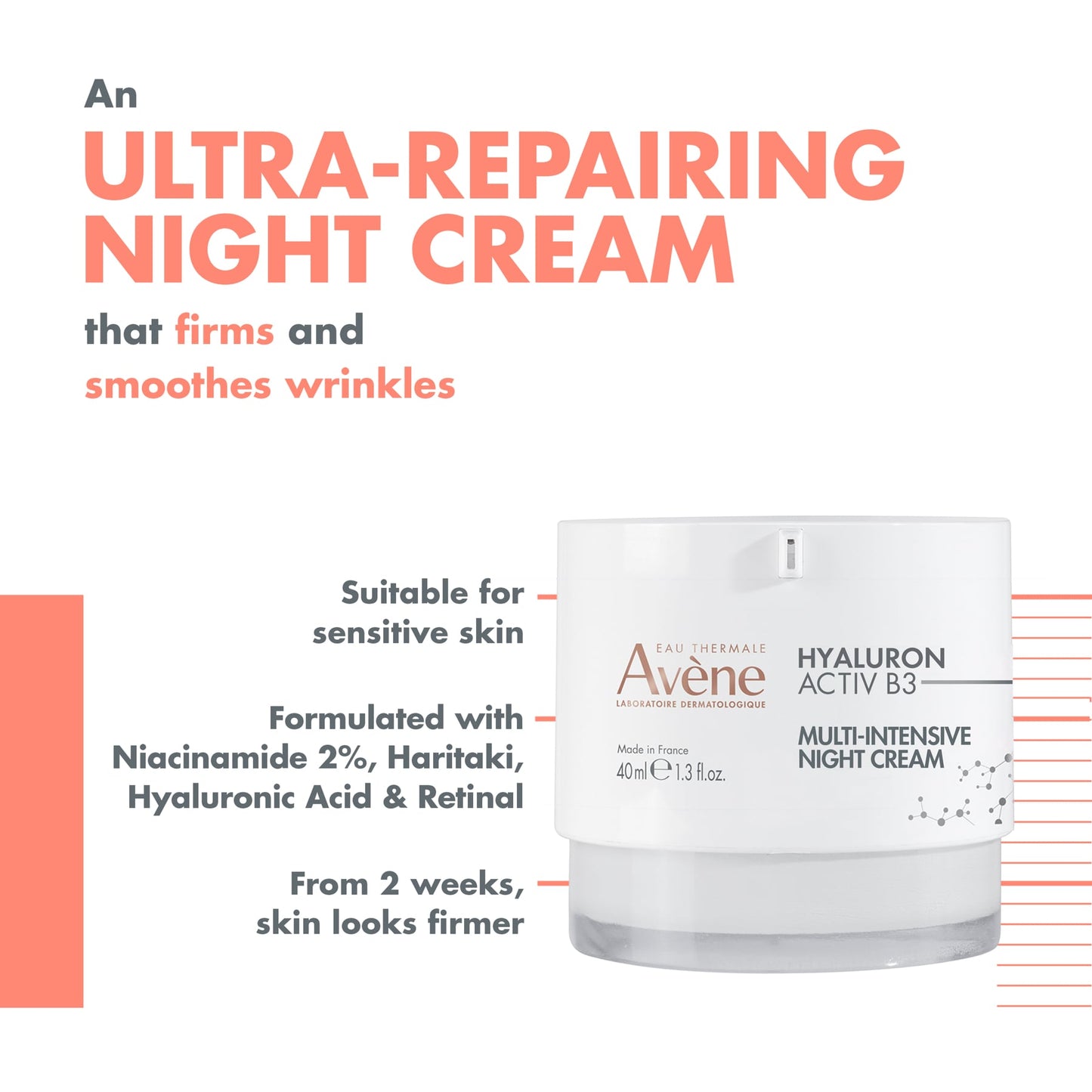Avene Hyaluron Activ B3 Multi-Intensive Night Cream 40ml 40ml