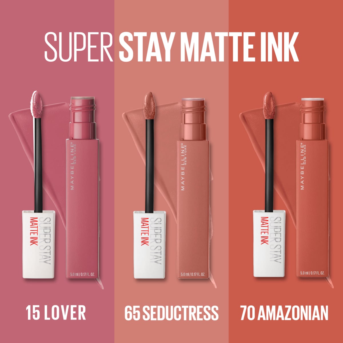 Maybelline Superstay Matte Ink Lipstick Set 3pcs (Amazonian, Lover, Seductress) Amazonian, Lover, Seductress
