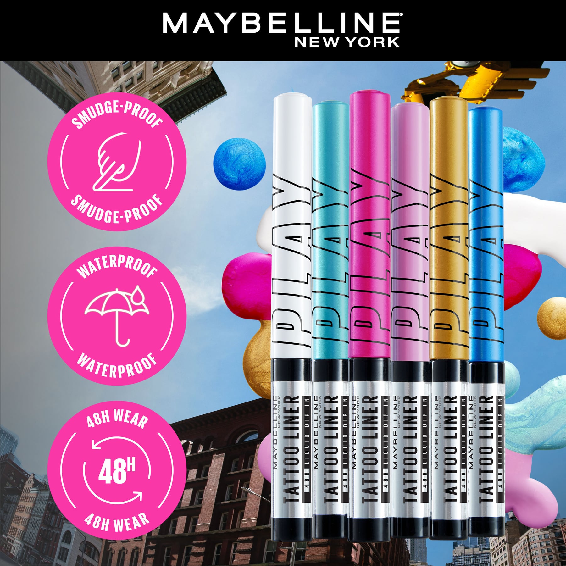 Maybelline Tattoo Liner Play Waterproof Liquid Eyeliner Defend Drop
