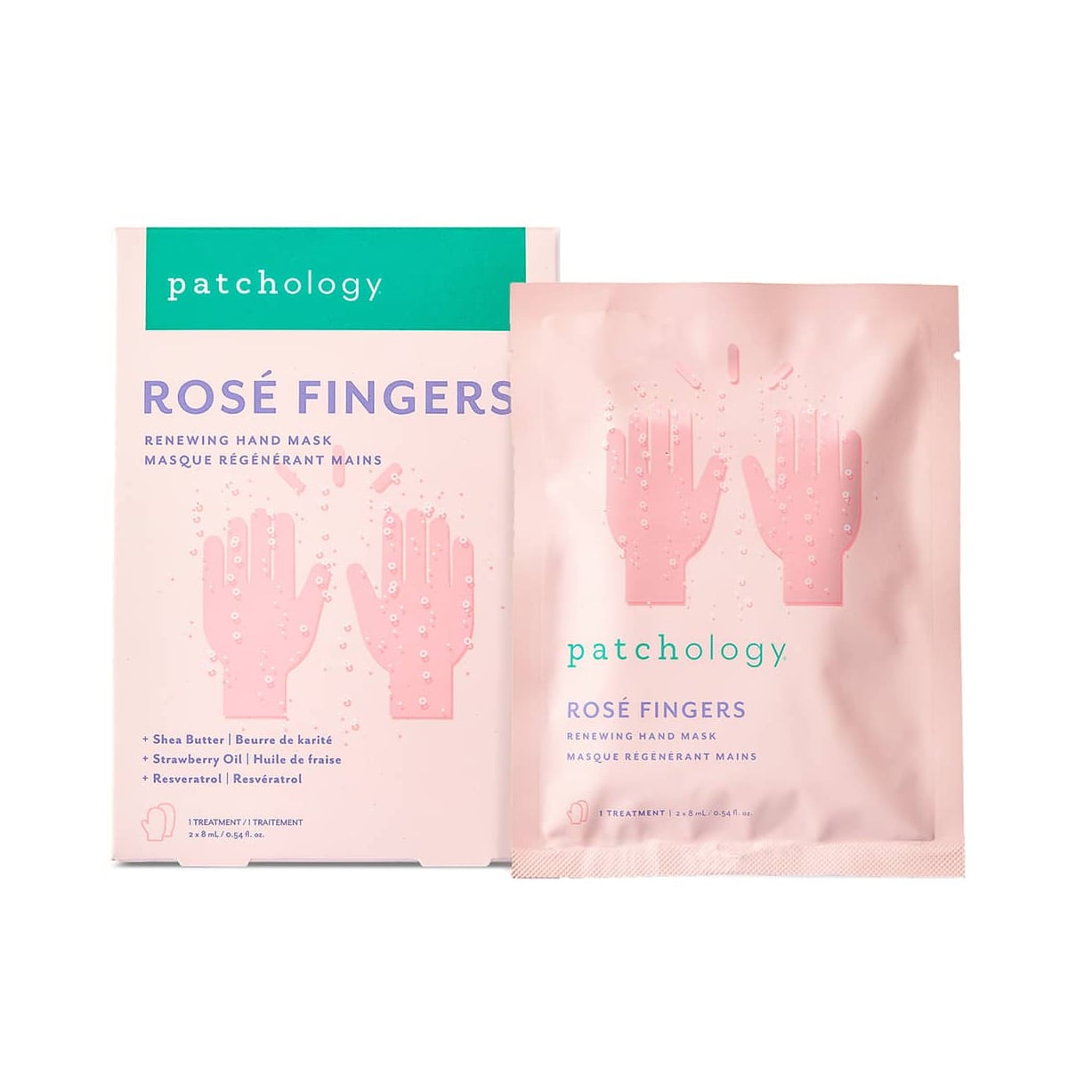 Patchology Serve Chilled Rose Fingers Renewing Hand Mask 2x 8ml