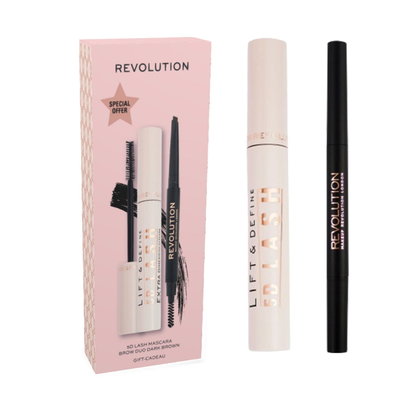 Makeup Revolution 5d Lash Mascara & Duo Brow Definer Pencil