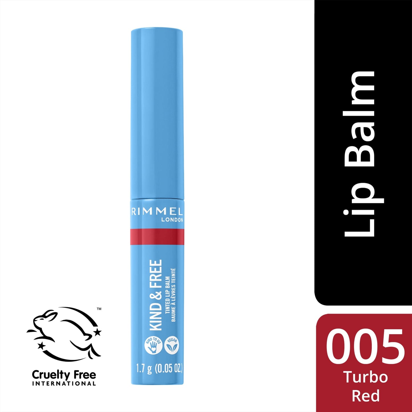 Rimmel London Kind & Free Tinted Lip Balm 1.7g 005 Turbo Red|10g