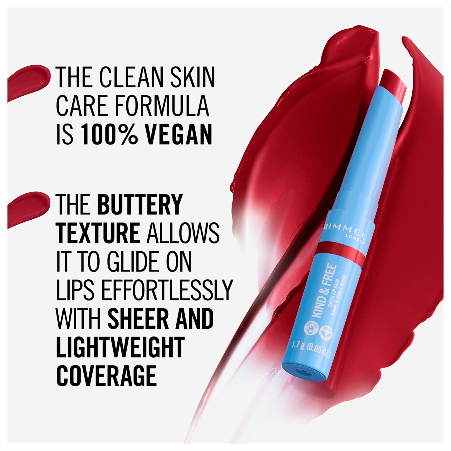 Rimmel London Kind & Free Tinted Lip Balm 1.7g 005 Turbo Red|10g