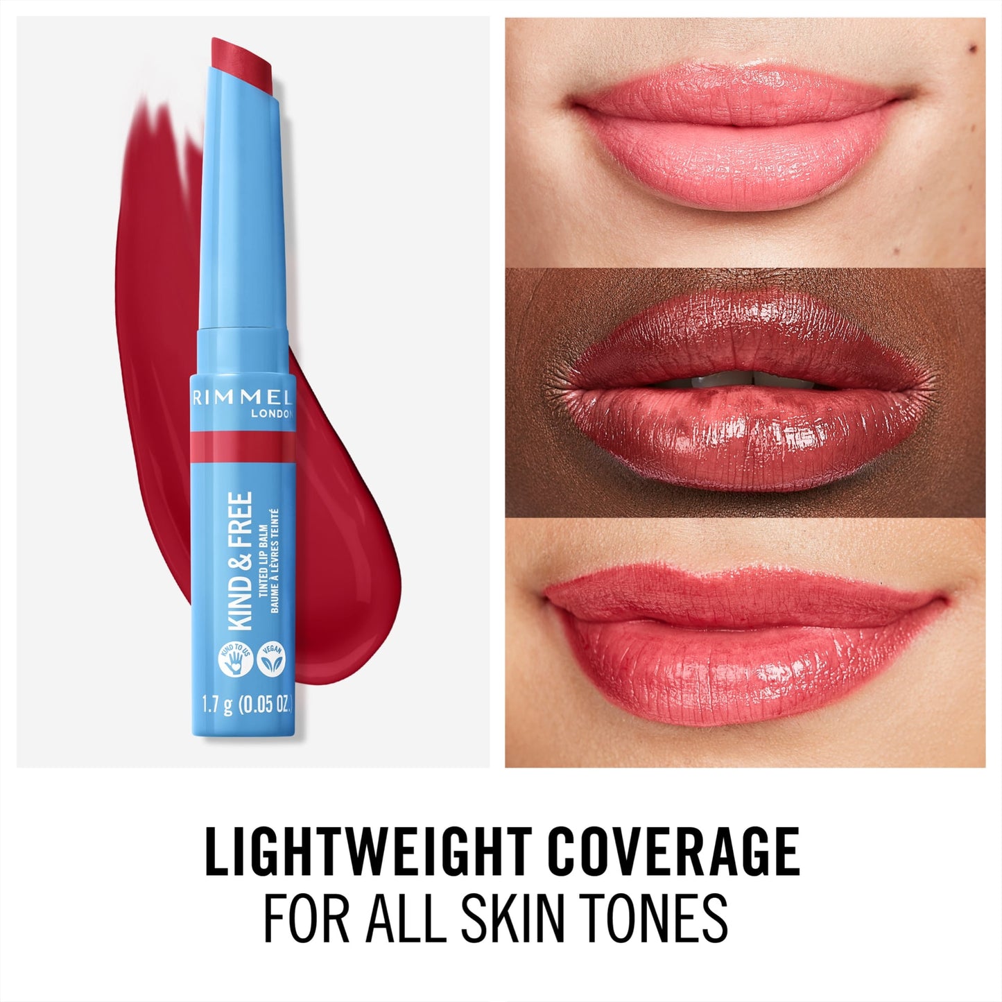 Rimmel London Kind & Free Tinted Lip Balm 1.7g 005 Turbo Red|10g