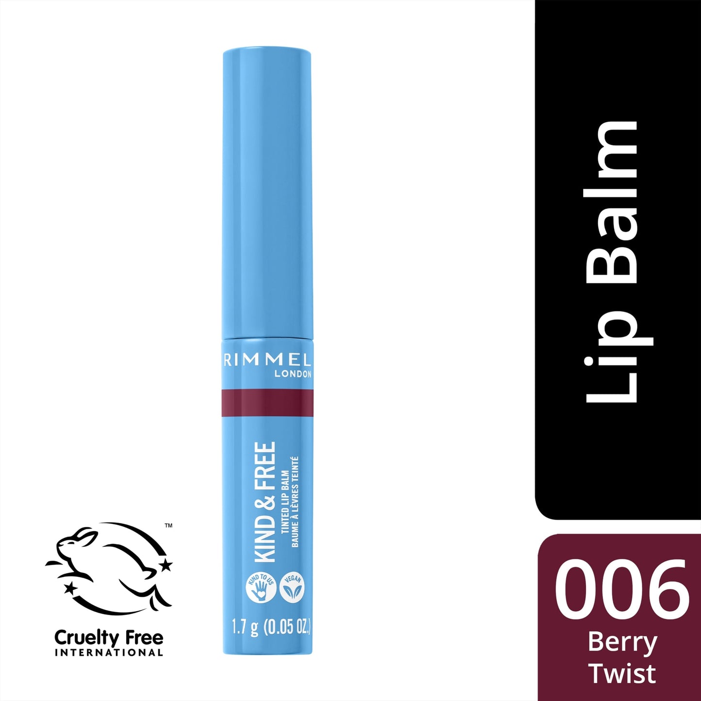 Rimmel London Kind & Free Tinted Lip Balm 1.7g 006 Berry Twist|10g