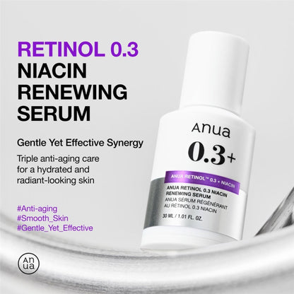Anua Nano Retinol 0.3% Niacin Renewing Serum 30ml