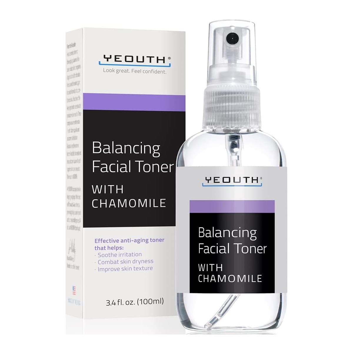 Yeouth Balancing Facial Toner with Chamomile, Allantoin, Alcloxa, 3.4oz 3.4oz