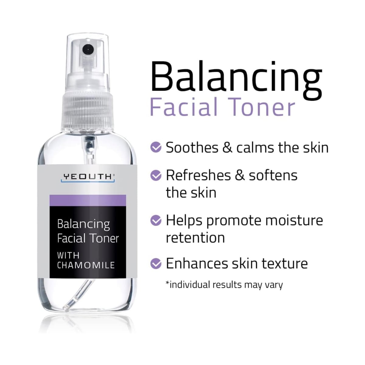 Yeouth Balancing Facial Toner with Chamomile, Allantoin, Alcloxa, 3.4oz 3.4oz