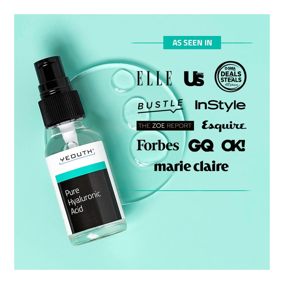 Yeouth Pure Hyaluronic Acid Serum 2oz